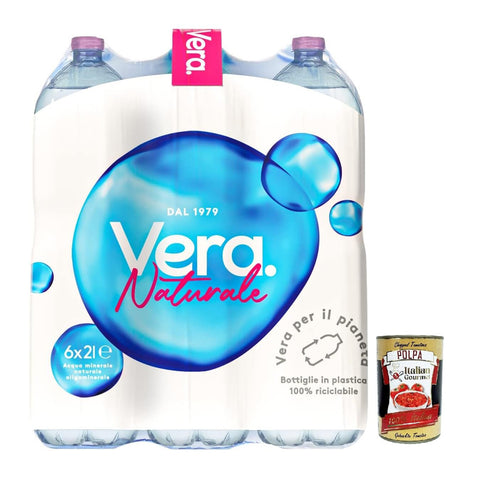 Acqua Vera acqua Minerale Naturale Natürliches Mineralwasser Italienisches Wasser 6x2 Lt italienisch Original Pastasauce + kostenlos polpa 400 g