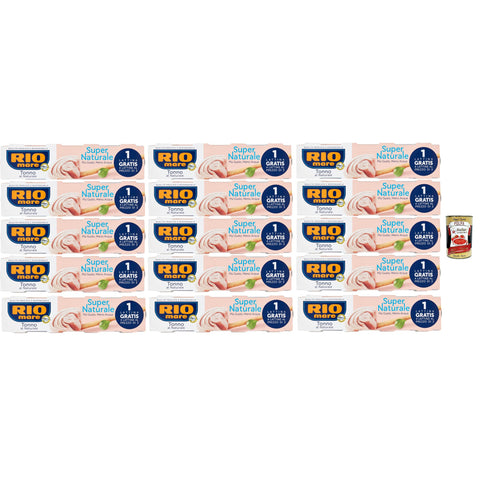 60er-Pack Rio Mare Thunfisch Tonno Super Naturale Thunfisch Super Natürlich Dose 56 g italienisch Original Pastasauce + kostenlos polpa 400 g
