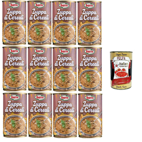 Berni Zuppa di Cereali Getreidesuppe 100% natürliche Getreidesuppe. Reich an Ballaststoffen 12x420 gr italienisch Original