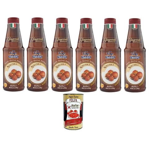 Fabbri Topping Gourment Sauce Nocciola Topping Gourmet-Sauce Haselnuss 6x950 g italienisch Original Pastasauce + kostenlos polpa 400 g