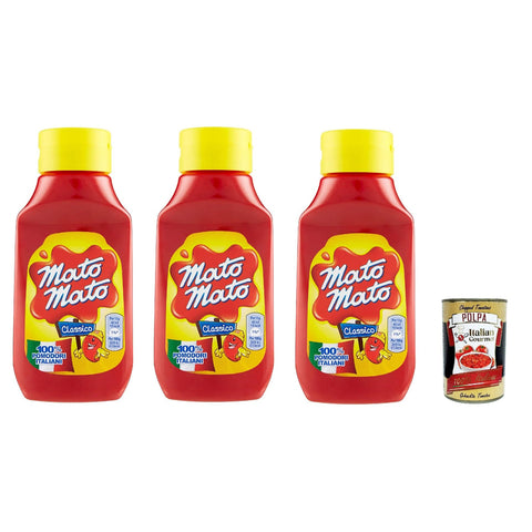 Mato Mato Ketchup Classico, Tomato Ketchup mit 100% italienischen Tomaten, Tomato Ketchup 3x390g Original italienisch Sauce