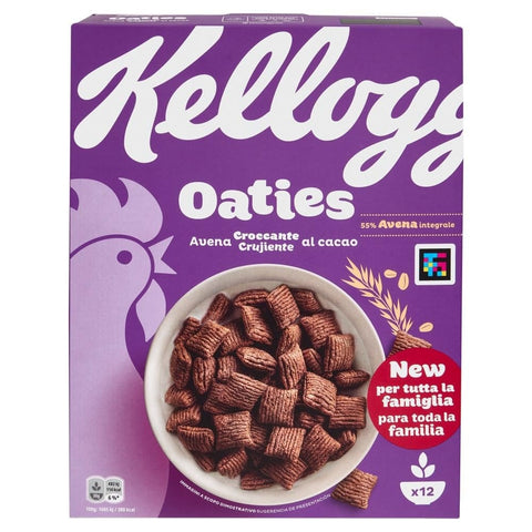 Kellogg Company Kaltes Müsli 10x Kellogg's Oaties Avena Croccante al cacao Knusprige Kakao-Haferflocken 360 g 5059319035802