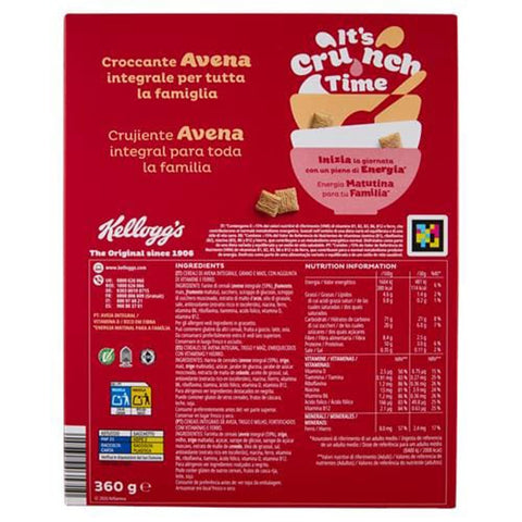 Kellogg Company Kaltes Müsli 3x Kellogg's Oaties Avena Croccante Knusprige Haferflocken 360 g 5059319035710