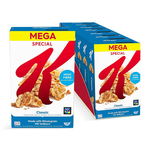 Kellogg's Special K Classic (7 x 600 g) - knusprige Getreide-Flakes mit Vollkornweizen - ballaststoffreiche Frühstückscerealien - natürlicher Genuss ohne künstliche Farb- und Aromastoffe Original italienisch