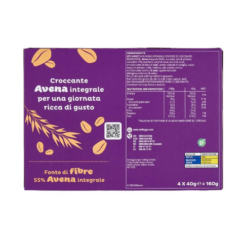 Kellogg's Müsliriegel Kellogg's Oaties barretta cioccolato e avena Schoko Hafer Riegel ( 10x 160g + 4x40 g italienisch Original