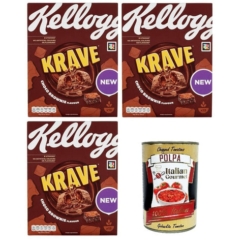 Kelloggs Kellog's Krave Choco Brownie Flavour 3x 375 gr Brot & Backwaren italienisch Original