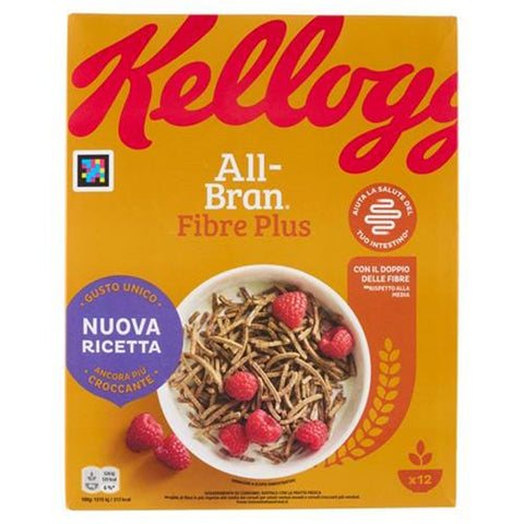 Kelloggs Kellogg's All - Bran Fibre Plus gemischtes Cereals, Volle Weizenfaser Getreide Müsli reich an Ballaststoffen 6x 500g inkl. Italian Gourmet polpa 400g Original italienisch