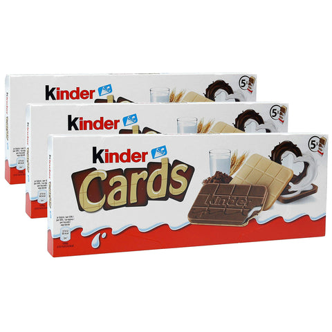 3x Kinder Cards Waffel mit scholokade schoko riegel 5 Stück kekse waffel 128 g italienisch Original
