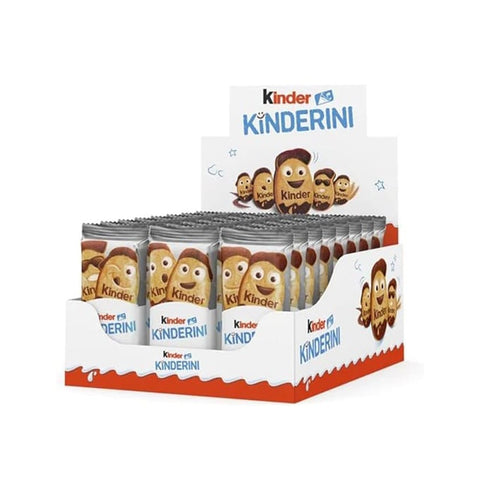 Kinder Kekse Kinder Kinderini Packung Kekse mit Kakao-Milchcremefüllung, 24 x 25 g weiche Kekse, einzeln verpackt, gefüllte Mini-Kekse für Kinder und Erwachsene