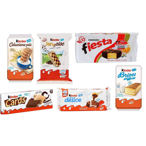 Kinder Testpaket Ferrero Brioss Colazione più Panecioc Delice Snack Karten Fiesta 1 Stk Original italienisch Kekse