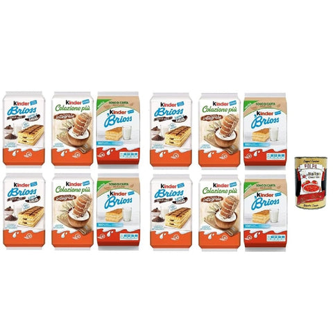 Kinder Snack Kuchen & Backwaren Kinder Brioss mit Milch Integral-kakao brioche snack 12 x 270 gr Testpaket Original italienisch inkl. Italian Gourmet Polpa 400g 8032804040014