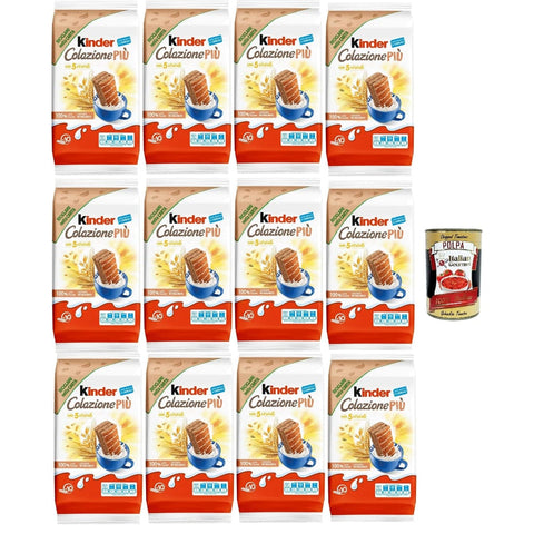 Kinder Snack Kuchen Kinder Colazione Più, 10 Snacks aus Vollkorn -Schwammkuchen mit 5 Getreide, mit Malz und Kakaofüllung, ausgezeichnet zum Frühstück und Snack, 12x 290 Original italienisch inkl. Italian Gourmet Polpa 400g 8000500283219