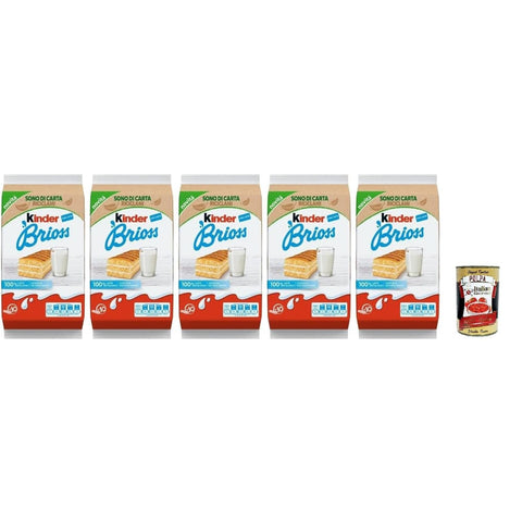 Kinder Süßigkeiten & Knabbereien Kinder Brioss, Milchgebäck Snacks, 5er Pack, 280g Original italienisch inkl. Italian Gourmet Polpa 400g