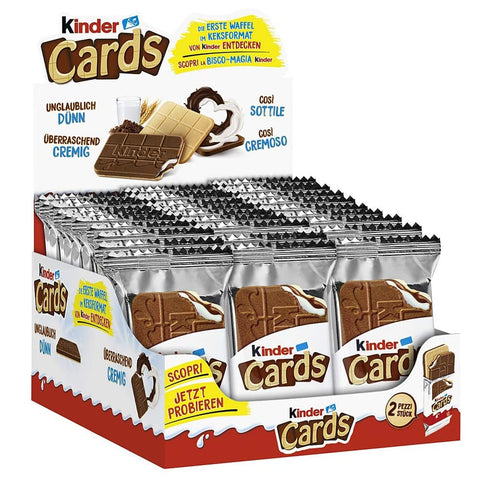 Kinder Vielfaltspackungen Kinder Cards - Waffel im Keksformat mit Milch- und Kakaofüllung - 30 Packungen mit je 2 Waffeln im Keksformat (30 x 25,6 g) Original italienisch 8000500290897