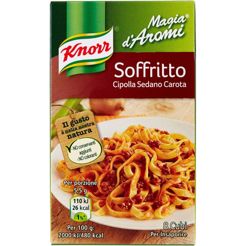 Knorr Magia d'Aromi Soffritto brodo Steinpilze Suppenwürfel Brühe 8 x 11g (Karotte-Sellerie-Zwiebel) 3x Original italienisch