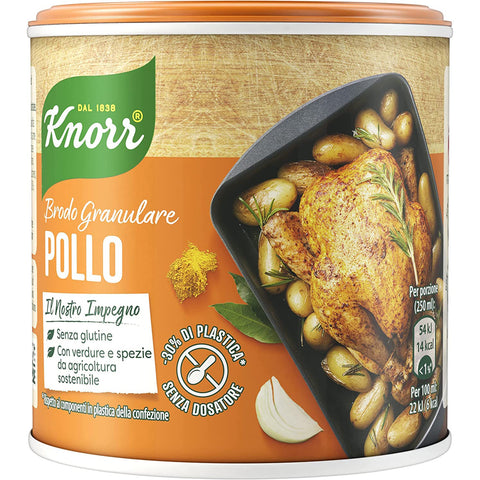 Knorr Brodo Granulare Pollo 100% Ingredienti Naturali granulierte Hühnerbrühe Geschmack für Ihre Gerichte Gluten frei 6x135g Original italienisch