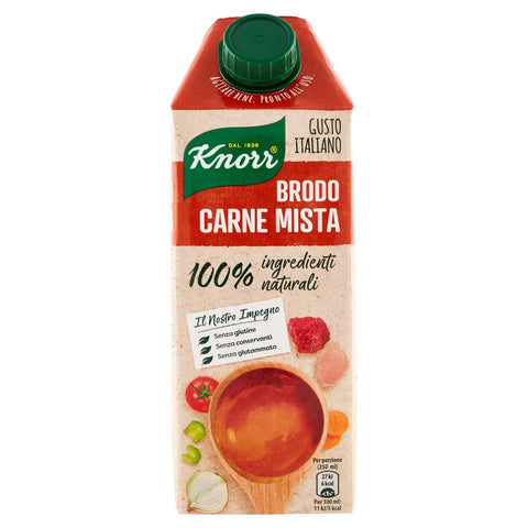 Knorr Brodo Carne Mista Brühe mit Fleisch 100% natürliche Zutaten Gluten - frei 750ml Original italienisch