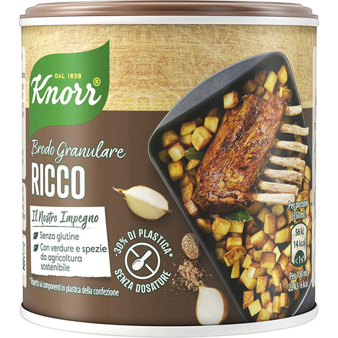 Knorr Brodo Granulare Ricco reichhaltige körnige Brühe Geschmack für Ihre Gerichte Gluten frei laktosefrei 100% 1x150g Original italienisch Zutat