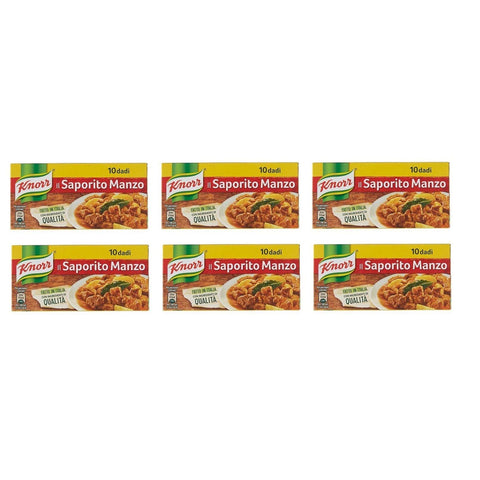 Knorr dado saporito manzo brodo leckeres Rindfleisch Suppenwürfel Brühe 10 pz 6x Original italienisch Feinkost