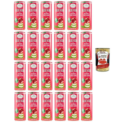 L'angelica Getränke, Kaffee & Tee L'angelica health drink aloe vera gusto melograno zero calorie detox Gesundheitsgetränk Aloe Vera Granatapfelgeschmack Null Kalorien Detox 24x 240 ml Original italienisch inkl. Italian Gourmet Polpa 400g 8032804040014
