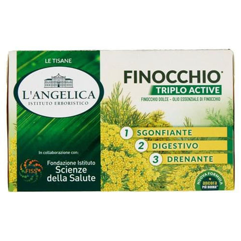 L'angelica Kräutertee 10x L' Angelica Le Tisane Finocchio Triplo Active Fencheltee zur Linderung von Blähungen und zur Förderung der Verdauung 18 Filtri 36 g