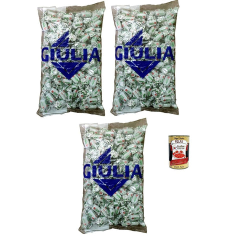 La Giulia Lollies La Giulia Caramelle dure ripiene con Latte e Menta Hartbonbons gefüllt mit Milch und Minze Gluten - frei 3x 1Kg inkl. Italian Gourmet polpa 400g Original italienisch 8001205204400