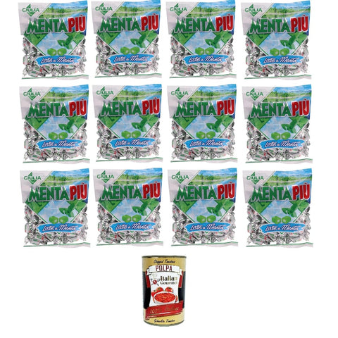 La Giulia Pfefferminz- & Mentholbonbons La Giulia Caramelle mentapiu latte e menta Minzbonbons plus Milch und Minze 12x 300gr inkl. Italian Gourmet polpa 400g Original italienisch 8001205237057