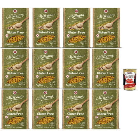 La Molisana Kurze Pasta La Molisana, Fusilli n. 28 Senza Glutine, Nudeln Gluten -freie Pasta und Bronzezeichnung mit Vollreis, Mais und Quinoa, Kochzeit 10 Minuten, 12x400 g 8032804040014