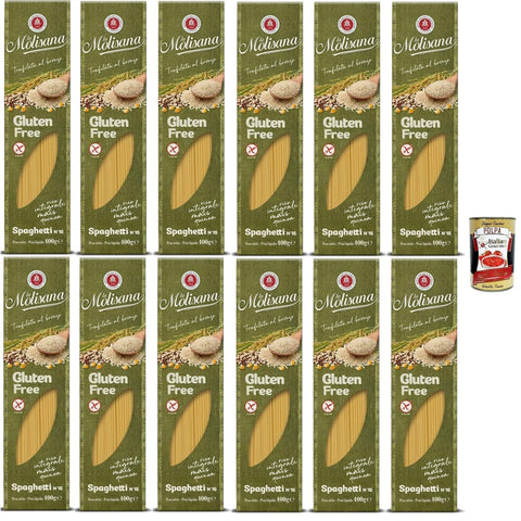 La Molisana Kurze Pasta La Molisana Spaghetti N.15 Senza Nudeln Glutine, Gluten freie Pasta und Bronzezeichnung mit Vollreis, Mais und Quinoa, Kochzeit 10 Minuten, 12x 400 g italienisch Original 8032804040014
