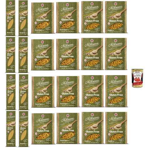 La Molisana Kurze Pasta La Molisana Test Senza Glutine Spaghetti Fusilli Penne rigate Nudeln Gluten freie Pasta und Bronzezeichnung mit 24x 400 g italienisch Original 8004690470039