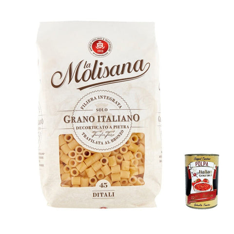 La Molisana Ditali N. 45 Pasta Lenta Lavorazione Teigwaren aus Hartweizengrieß Bronze-Zeichnung 500 g 10x italienisch Original + kostenlos Polpa 400 g