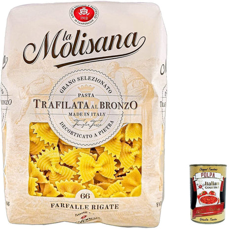 La Molisana Farfalle rigate N. 66 Pasta Lenta Lavorazione Teigwaren aus Hartweizengrieß Bronze Zeichnung 500 g italienisch Original