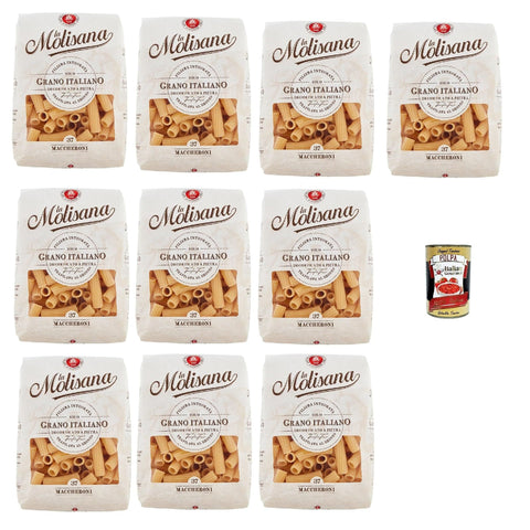 La Molisana Maccheroni N. 37 Pasta Lenta Lavorazione Teigwaren aus Hartweizengrieß Bronze-Zeichnung 500 g 10x italienisch Original + kostenlos Polpa 400 g