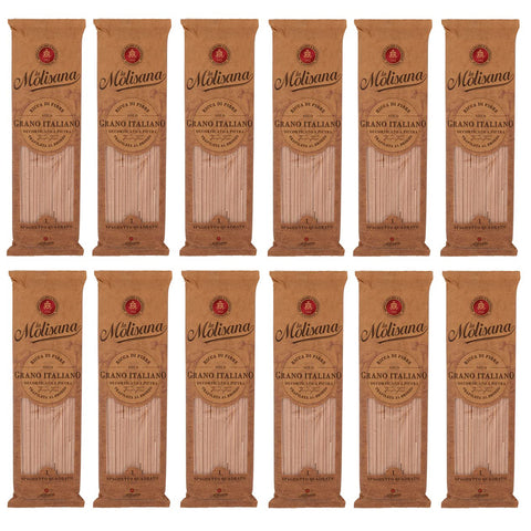 La Molisana Pasta Integrale Spaghetto Quadrato n°1 Vollkornnudeln Vollkornpasta 100% italienischer Weizen Bronzepaste Packung 500 g 12x italienisch Original +