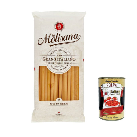 La Molisana Ziti Campani N. 8 Pasta Lenta Lavorazione Teigwaren aus Hartweizengrieß Bronze Zeichnung 500 g italienisch Original