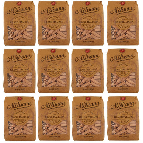 La Molisana Nudeln & Pasta La Molisana Pasta Integrale Maccheroni n°37 Vollkornnudeln Vollkornpasta,100% italienischer Weizen,Bronzepaste 500g Packung 12x Original italienisch inkl. Italian Gourmet Polpa di Pomodoro 400g Dose 8004690613726