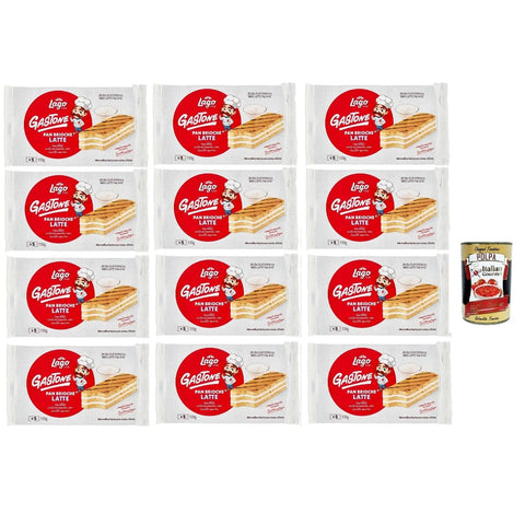 Lago 1968 Snack Kuchen & Backwaren Lago 1968 Le Merende di Gastone Pan Brioche al Latte Kuchen mit natürlichem Sauerteigmilchcreme ohne Palmöl 12x135 g italienisch Original Gebäck + kostenlos polpa 8032804040014
