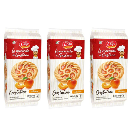Gastone Lago Crostatine all'Albicocca Aprikosentörtchen Packung à 240g, Jede Packung Enthält 6 Snack à 40g 3x Original italienisch