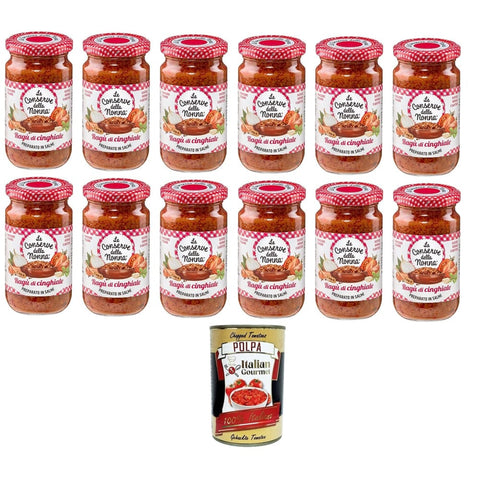 Le Conserve della Nonna Koch- & Backzutaten Le Conserve della Nonna Sugo Ragù di Cinghiale Wildschwein Ragù Sauce 12x 190 g Koch- & Backzutaten italienisch Original 8005360001171