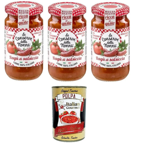 Le Conserve della Nonna Sugo Ragù di Salsiccia Wurst Ragù Sauce 3x 190g italienisch Original