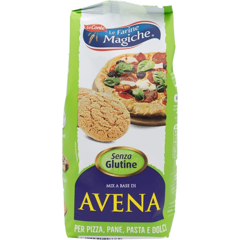 Le Farine Magiche Brot 12x Le Farine Magiche Lo conte Farina di Avena Integrale Senza Glutine Glutenfreies Hafervollkornmehl, ideal für alle Zubereitungen, 300 g Packung italienisch Original 8009355003362