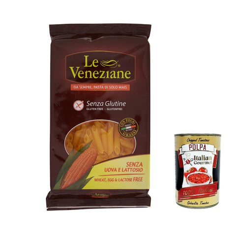 Le Veneziane Pflegestifte & Lippenbalsam Le Veneziane Pasta di Mais Penne rigate senza glutine, 100% Maisnudeln, glutenfrei. gluten free 4x 250g inkl. Italian Gourmet polpa 400g Original italienisch 8009915001227