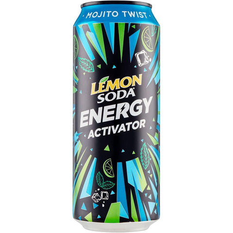Lemonsoda Energy Drink activator Moyto Twist Energiegetränk Zitronen alkoholfreies Getränk Sportgetränke 12x 500ml italienisch Original