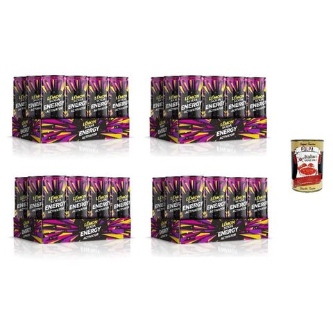 Lemonsoda Energy Drinks Lemonsoda Energy Activator - Tropical Trip, Energy Drink mit tropischem Fruchtgeschmack, 48 Dosen à 33 cl, mit einer Mischung aus Früchten, Vitaminen und Koffein Original italienisch inkl. Italian Gourmet Polpa 400g 8032804040014
