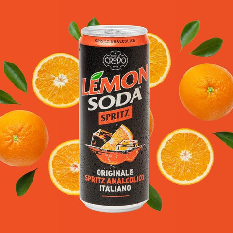 Lemonsoda Energy Drinks Lemonsoda Spritz Kohlensäurehaltiges Erfrischungsgetränk mit Orangensaft, 24 x 33 cl