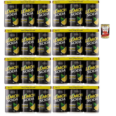 Lemonsoda mini, Lemonsoda Dosen, italienisch trinken, lemonade soft drink, aus italienischen Zitronen, 48x 150 ml mit Fruchtfleisch Original