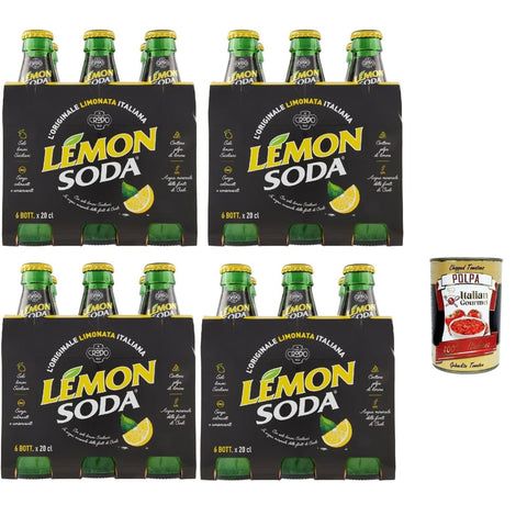 Lemonsoda Limonade Lemonsoda Erfrischungsgetränk Zitrone lemonade, lemon flavoured italian soft drink, flasche glas, 24x 20 cl italienisch Original 0