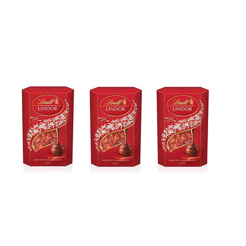 Lindt Lindor Box Latte Pralinen mit Milchschokolade und weiche Füllung 3x 200g italienisch Original