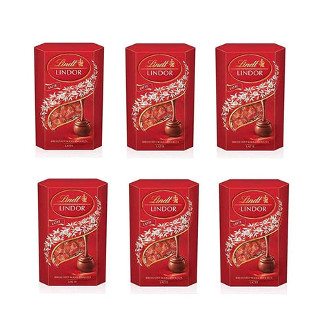Lindt Schokolade Lindt Lindor Box Latte Pralinen mit Milchschokolade und weiche Füllung 6x 200g italienisch Original 8003340073545