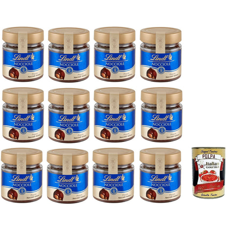 Lindt Streichfähige Creme Streichcreme mit Haselnüssen Glas Feine Italienische Haselnüsse 200 g 12x italienisch Original Schokoladenaufstrich